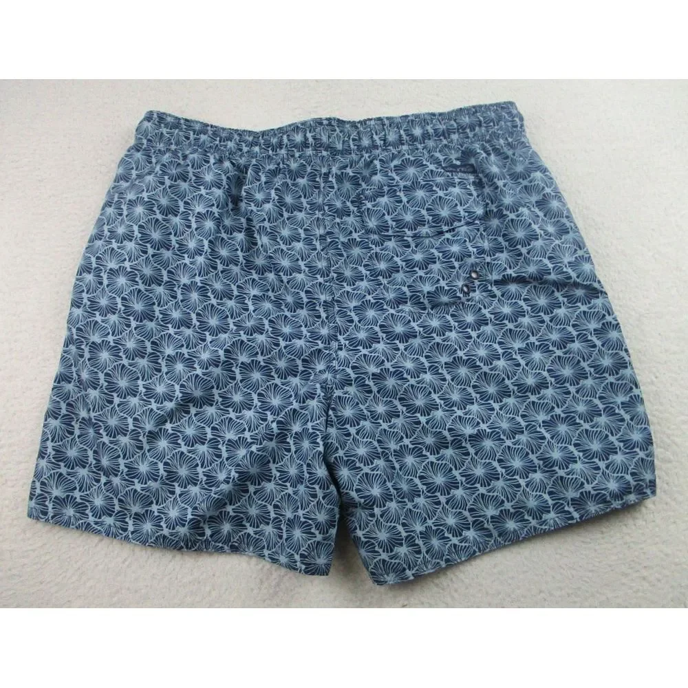 Laguna Swim Trunks Mens Large Blue Hibiscus‎ Floral All Over Print Beach Shorts